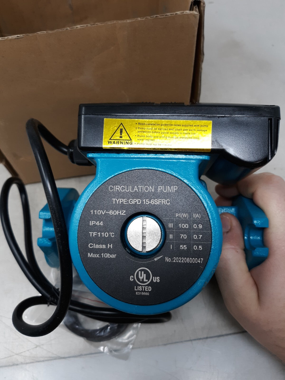 Wisewater 110V Circulation Pump, 130W 15 GPM Hot Water Recirculating Pump, 3 Spe