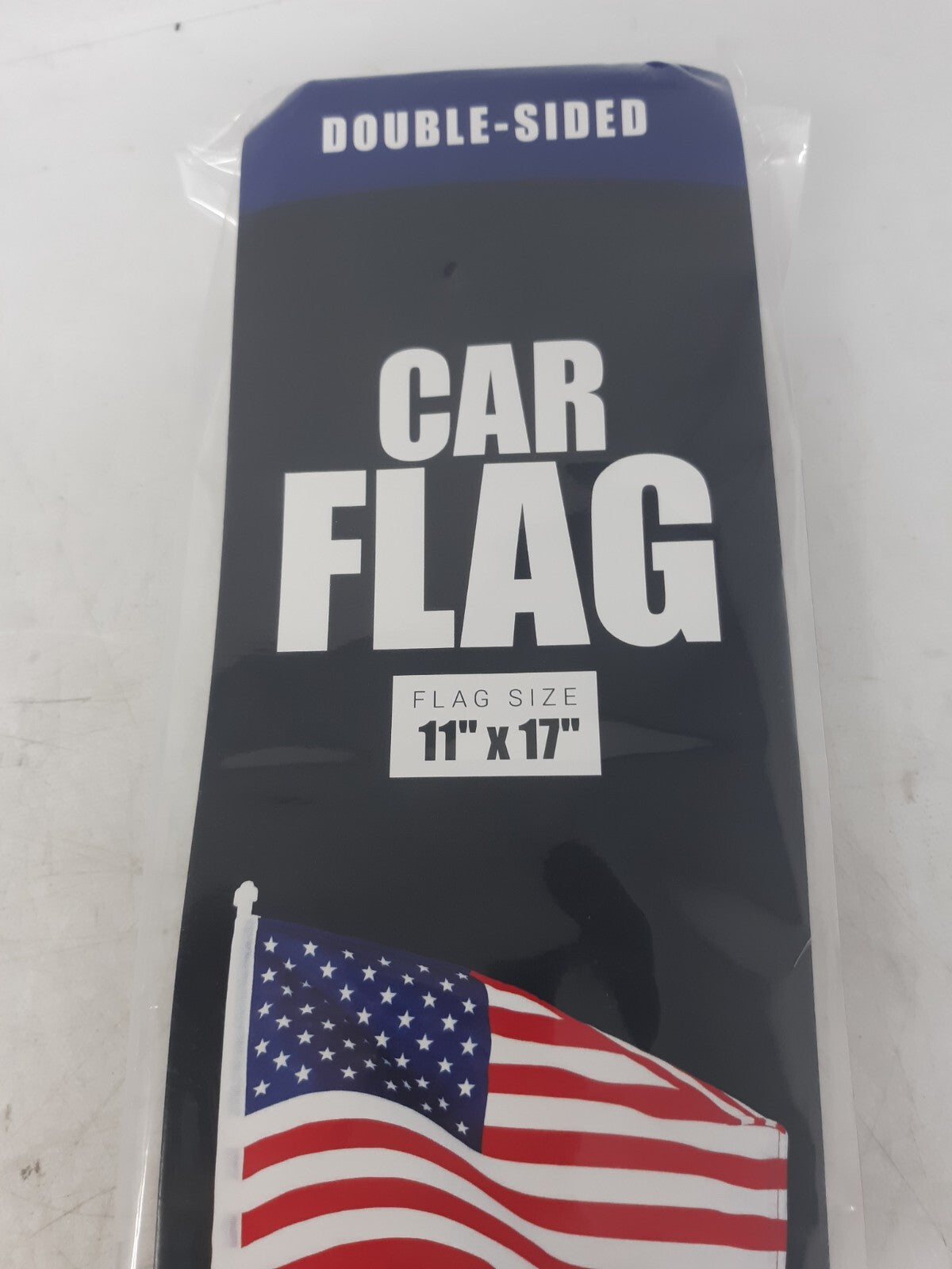 G128 2PK USA Car Flag Double-Sided 11x17in 150D Polyester with Window Mount