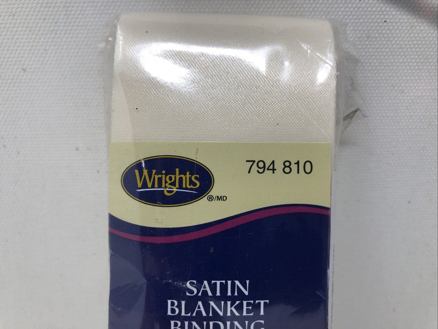 Wrights (PC794-810) - Satin Blanket Binding - Ivory, 4.75 Yd, 2" wide