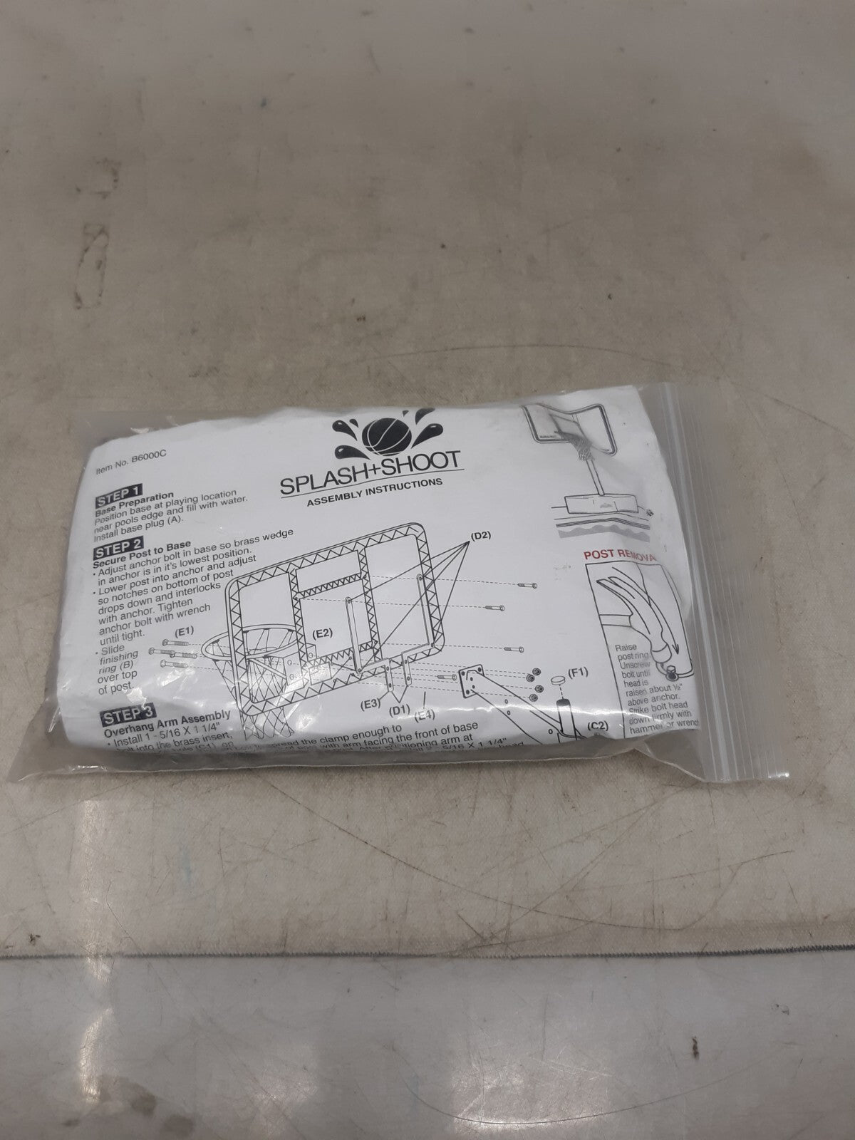 Splash + Shoot Basketball Net & Hardware Assembly Kit For B6000C Goal