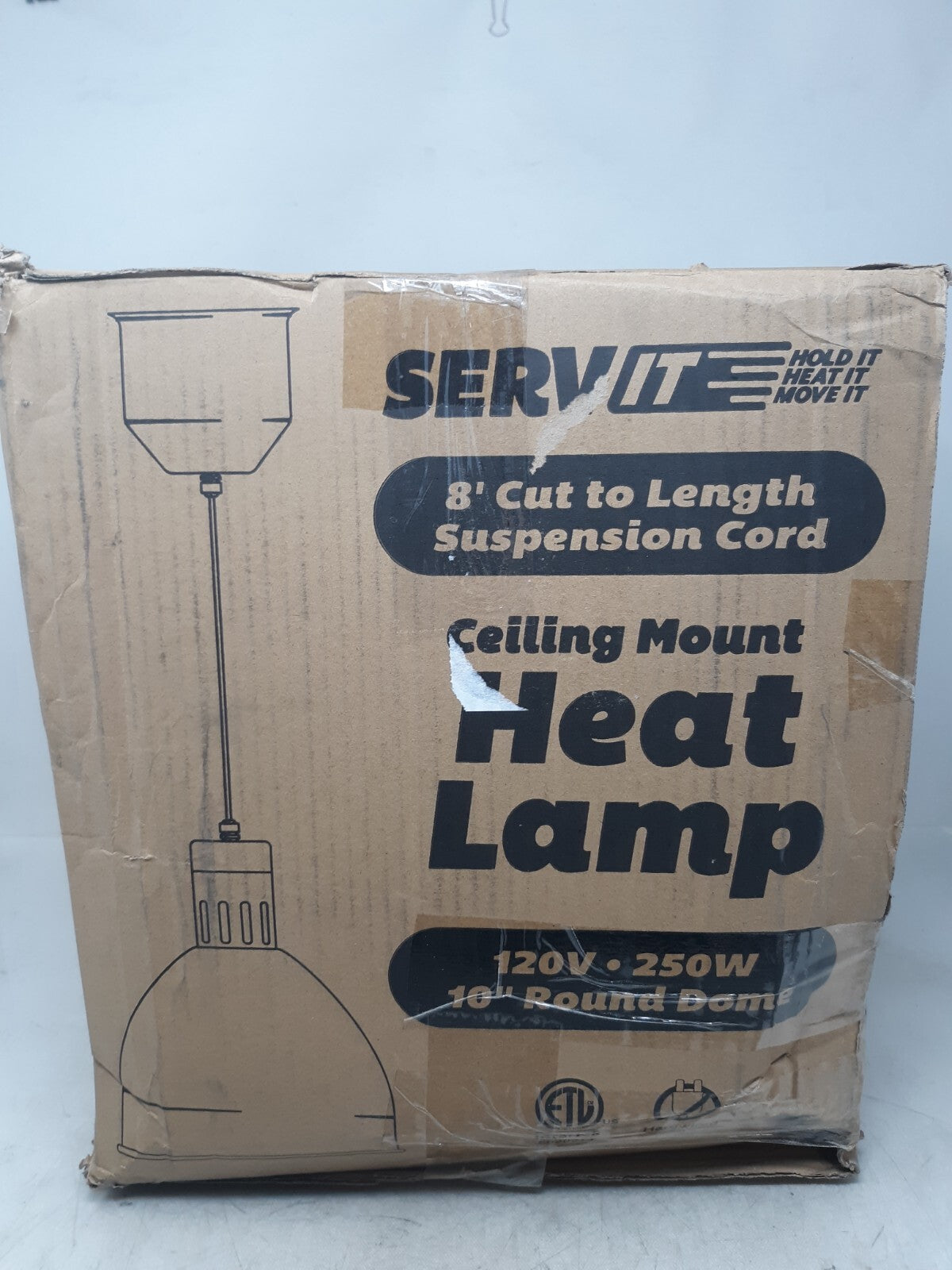 ServIt 423HLS85BK Retractable Cord Ceiling Mount Heat Lamp Chrome