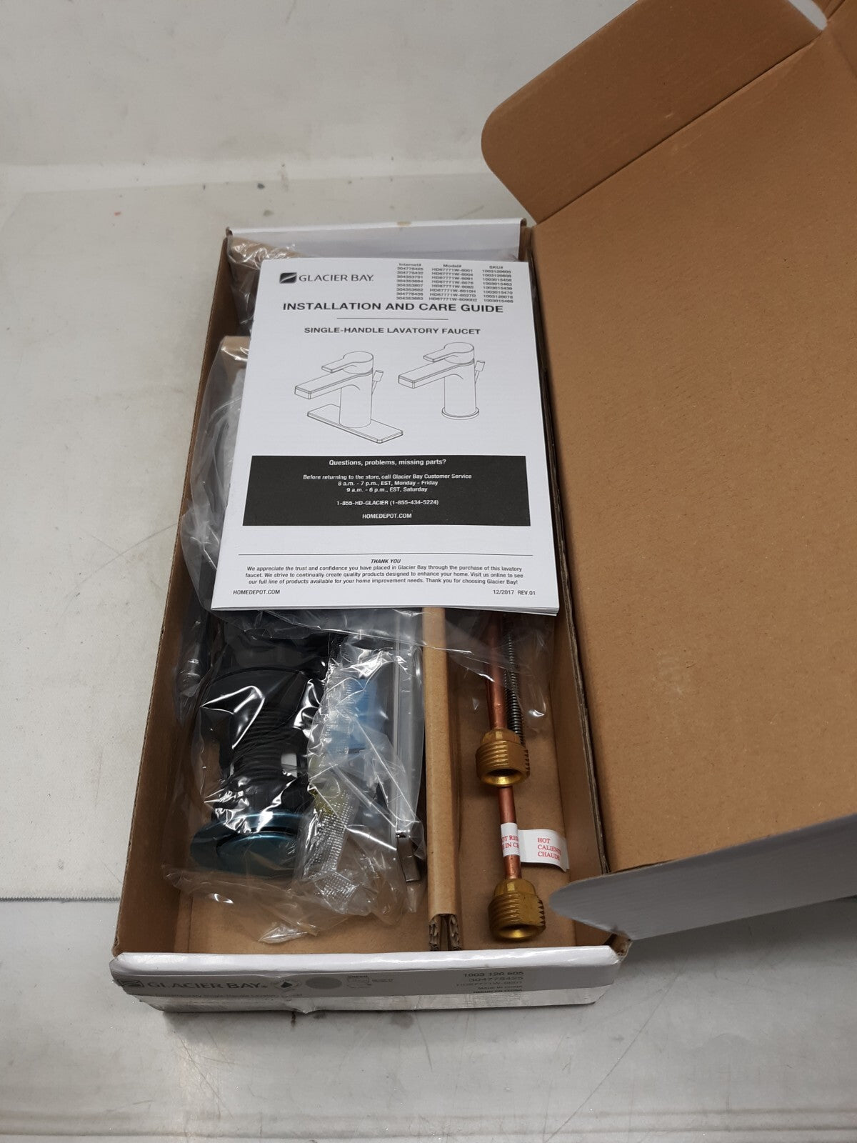 Modern Contemporary Single Hole Bathroom Faucet Chrome HD67771W-6001 Glacier Bay