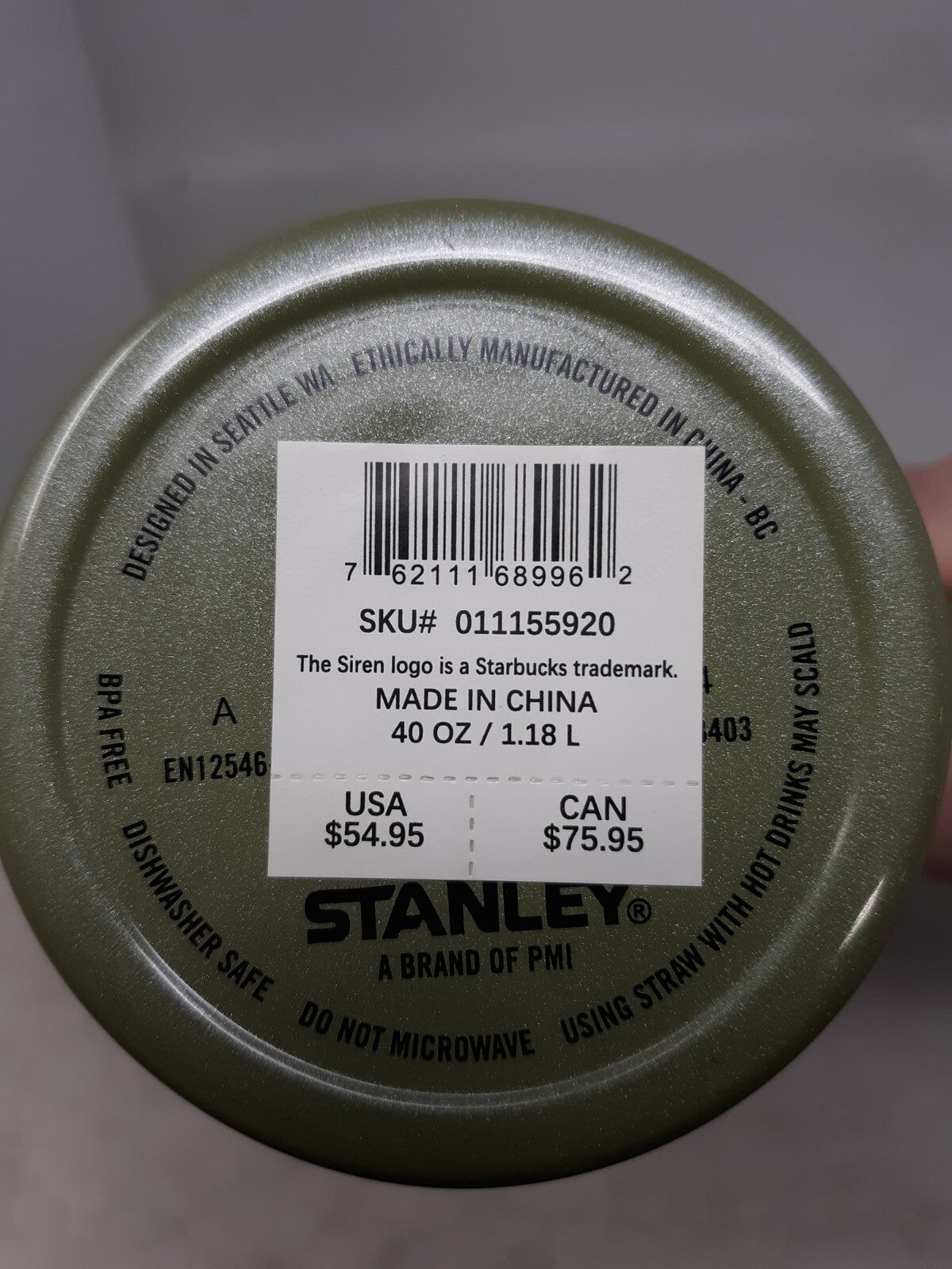 Stanley X Starbucks Olive Green Pearl 40oz Tumbler Glitter Fall Release 2024 New