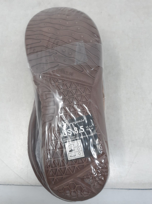 Jiajiale Women's Orthotic Arch Support Flip Flop Sandals Khaki Brown Size 8.5