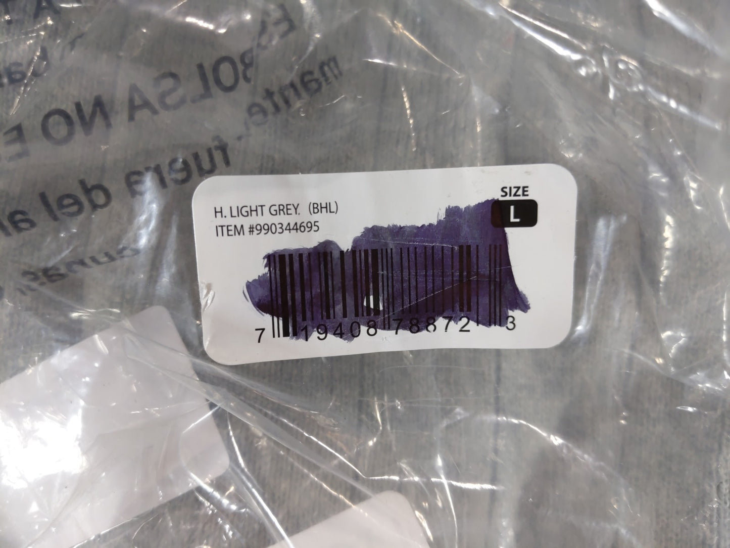 Mens Express polo H.Light Gray. Size L. 100% Cotton.