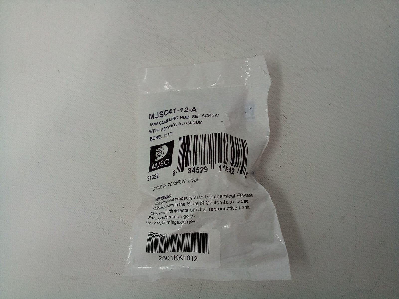 RULAND MJSC41-12-A Jaw Coupling Hub,12mm,Aluminum