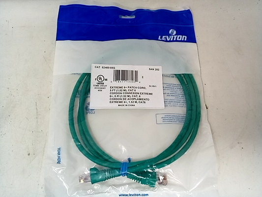 Leviton 62460-5G 5-Foot EXtreme 6 Standard Patch Cord - Green
