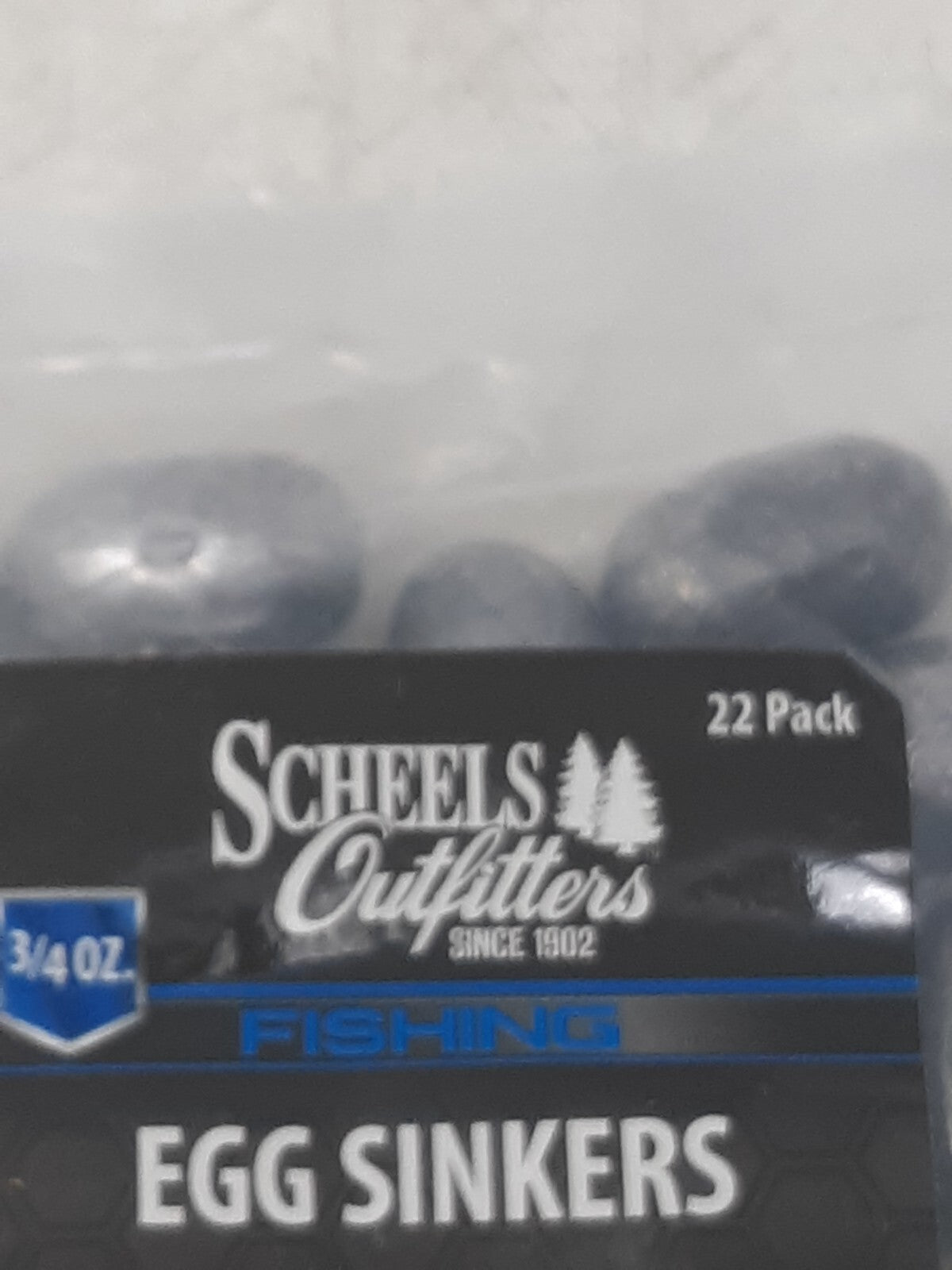 Scheels Outfitters Egg Sinkers 3/4 oz 22 Pack S-EGSK-3/4-22 Lead Weights