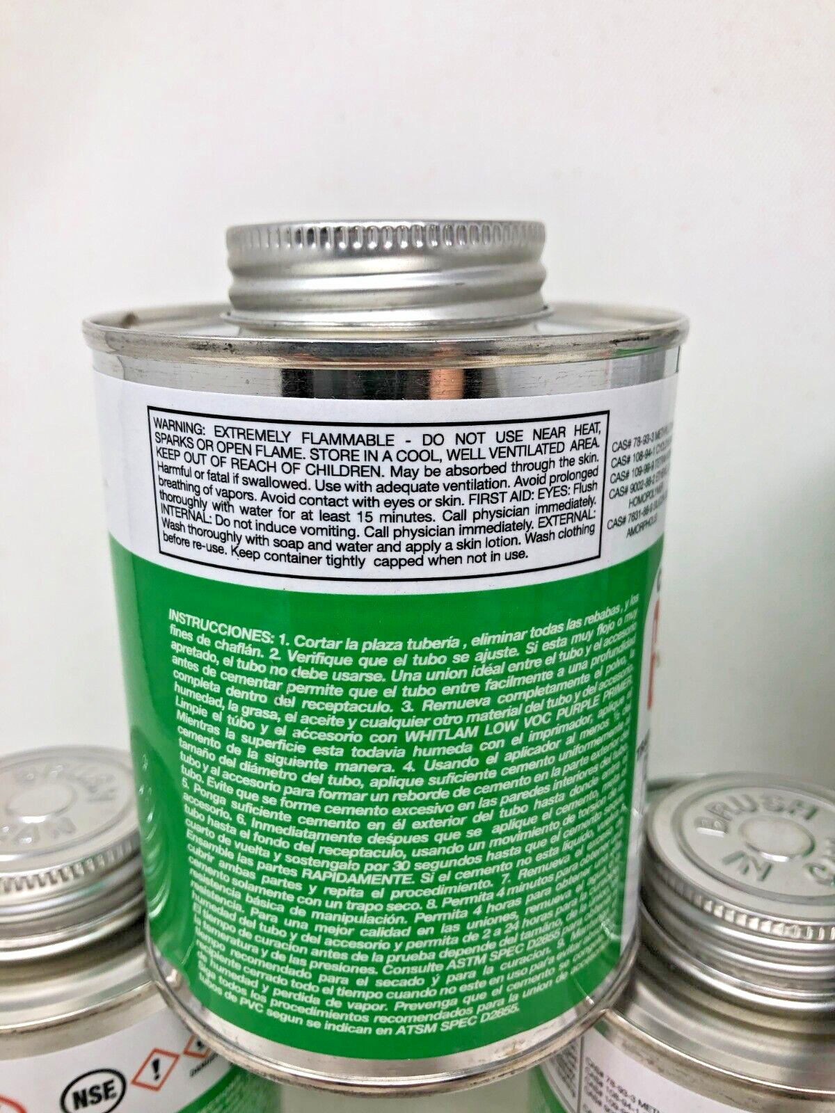 Lot of 5 - Whitlam Low VOC Clear Heavy Duty One Step PVC Cement 16 oz.