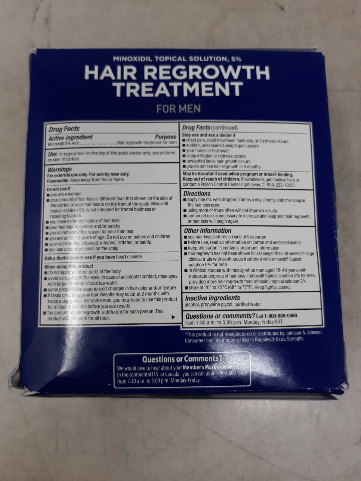 Member's Mark Hair Regrowth Treatment for Men- 2 fl. oz, 6ct