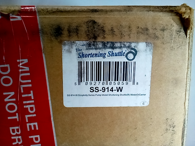 Worcester 01-SS-914-W Simplicity Series Shortening Shuttle *Tank Only