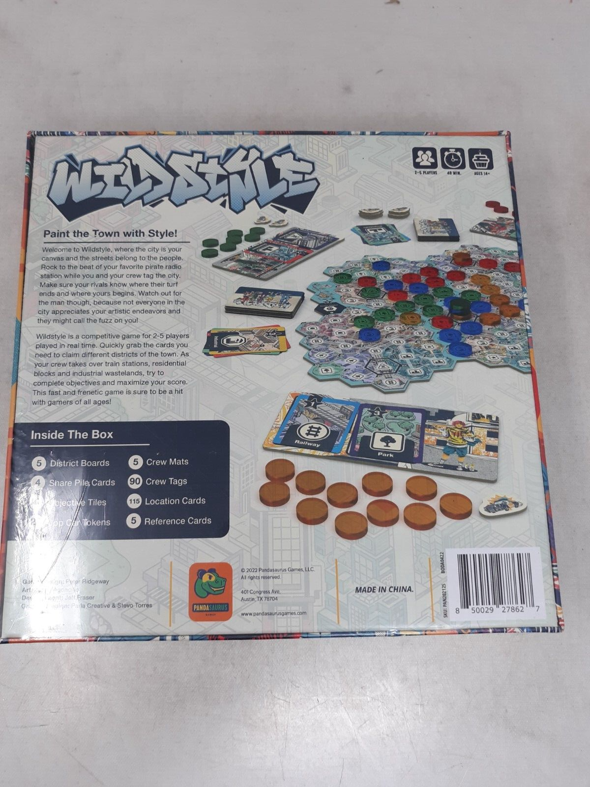 Wildstyle Board Game - Tag the City and Claim Your Turf Pandasaurus