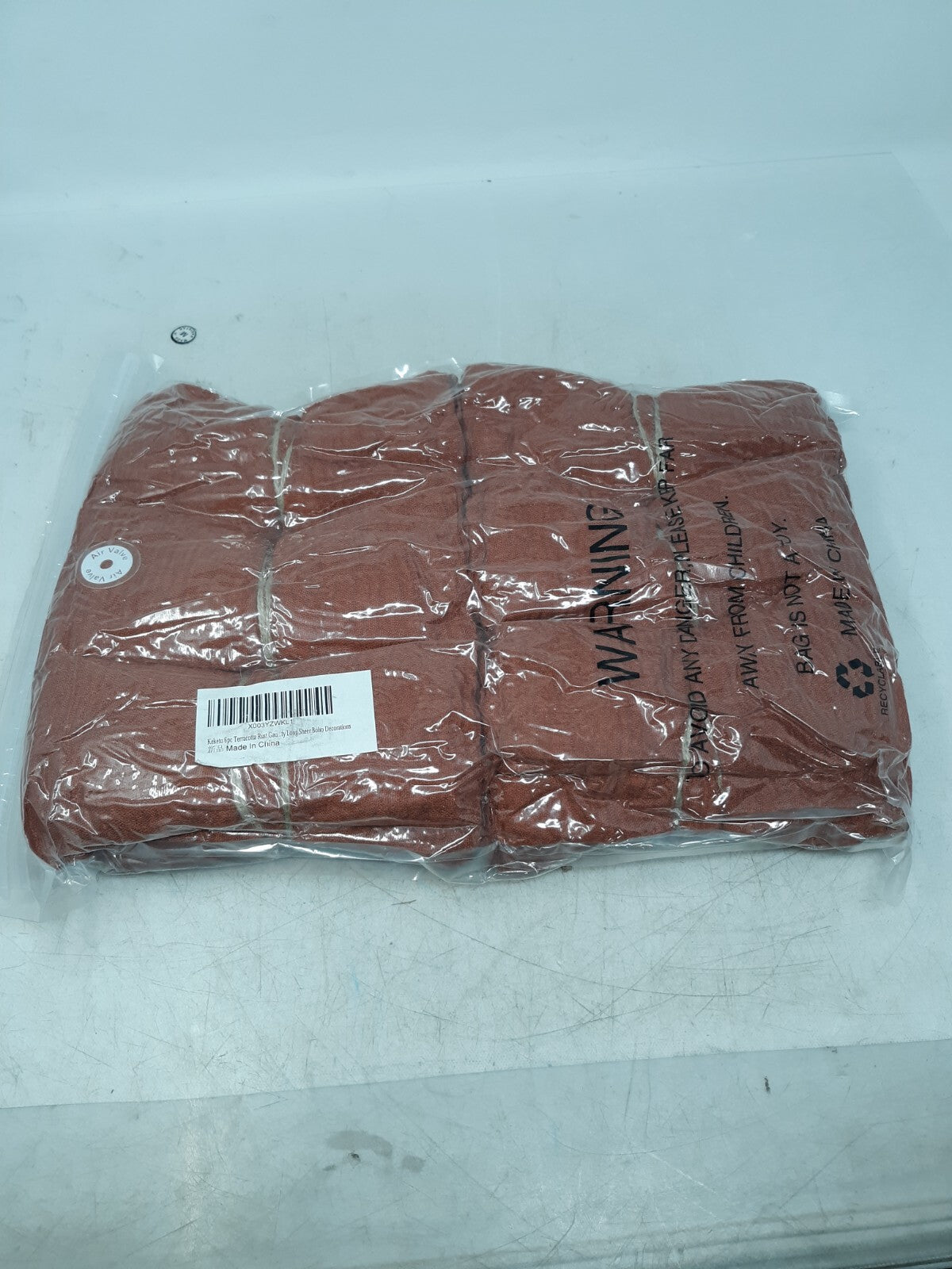 Keketo 6pc Terracotta Rust Gauze Sheer Boho Decorations