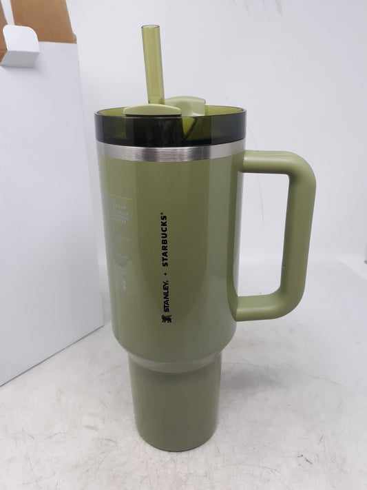 Stanley X Starbucks Olive Green Pearl 40oz Tumbler Glitter Fall Release 2024 New