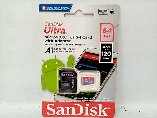 SanDisk 64gb Ultra Usd 120mb/s C10 Uhs -  SDSQUA4-064G-AN6MA , MicroSDXC UHS-I C