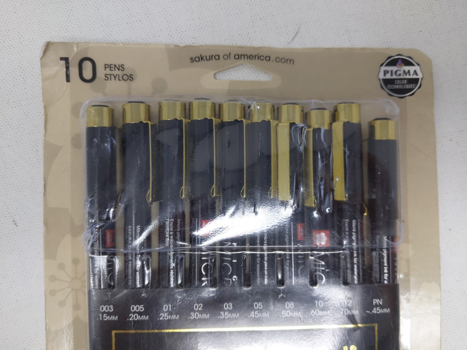 Micron Pigma Sakura 100th anniversary limited edition 10 pens Black Barrel Set