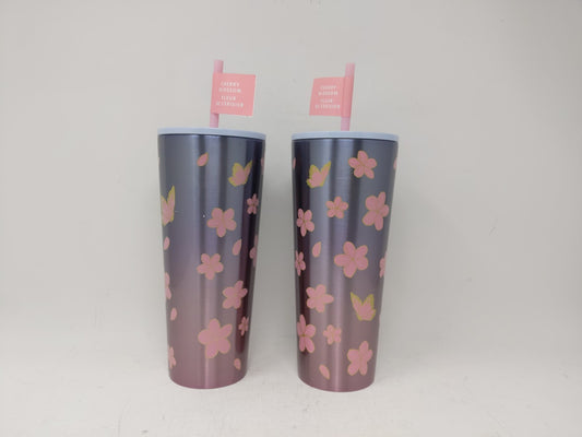 Starbucks 2025 SS Cherry Blossom Cold Cup Tumbler 24oz. 2PCS Give to a Friend :)