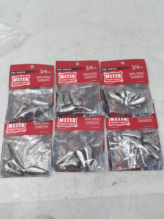 Meter Fishing Tackle Walking Sinkers 3/4 oz Pro Series Lot of 6 Packs Lead Weigh
