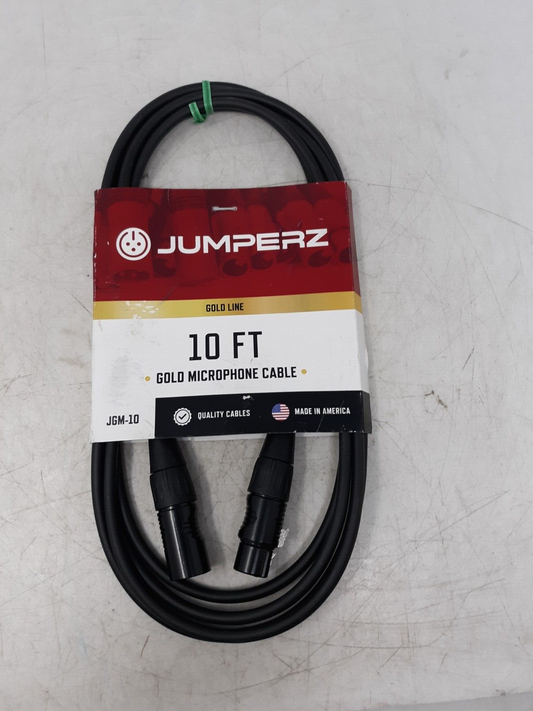 Jumperz JGM-10 10FT Gold Line XLR Microphone Cable - Made in USA