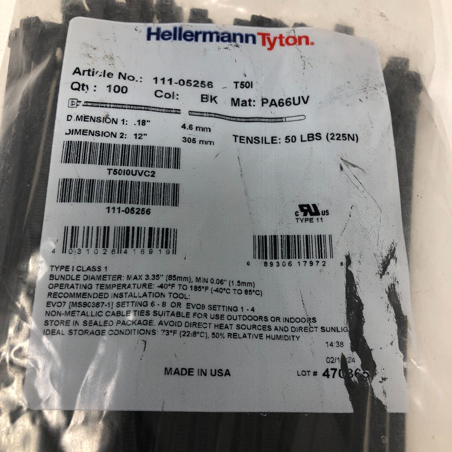 Hellermann Tyton Cable Ties: 111-05256