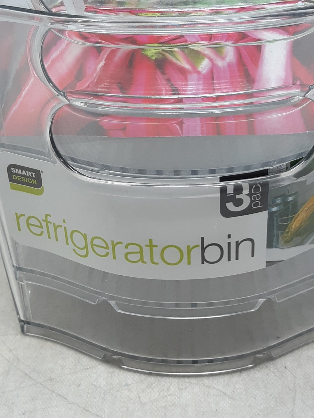 Set of 4 Smart Design Stackable Clear Refrigerator Storage Bin 5" x 5" x 15"