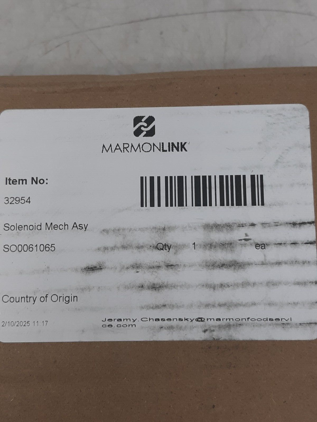 MarmonLink Solenoid Mech Assembly SO00061065 - New Sealed