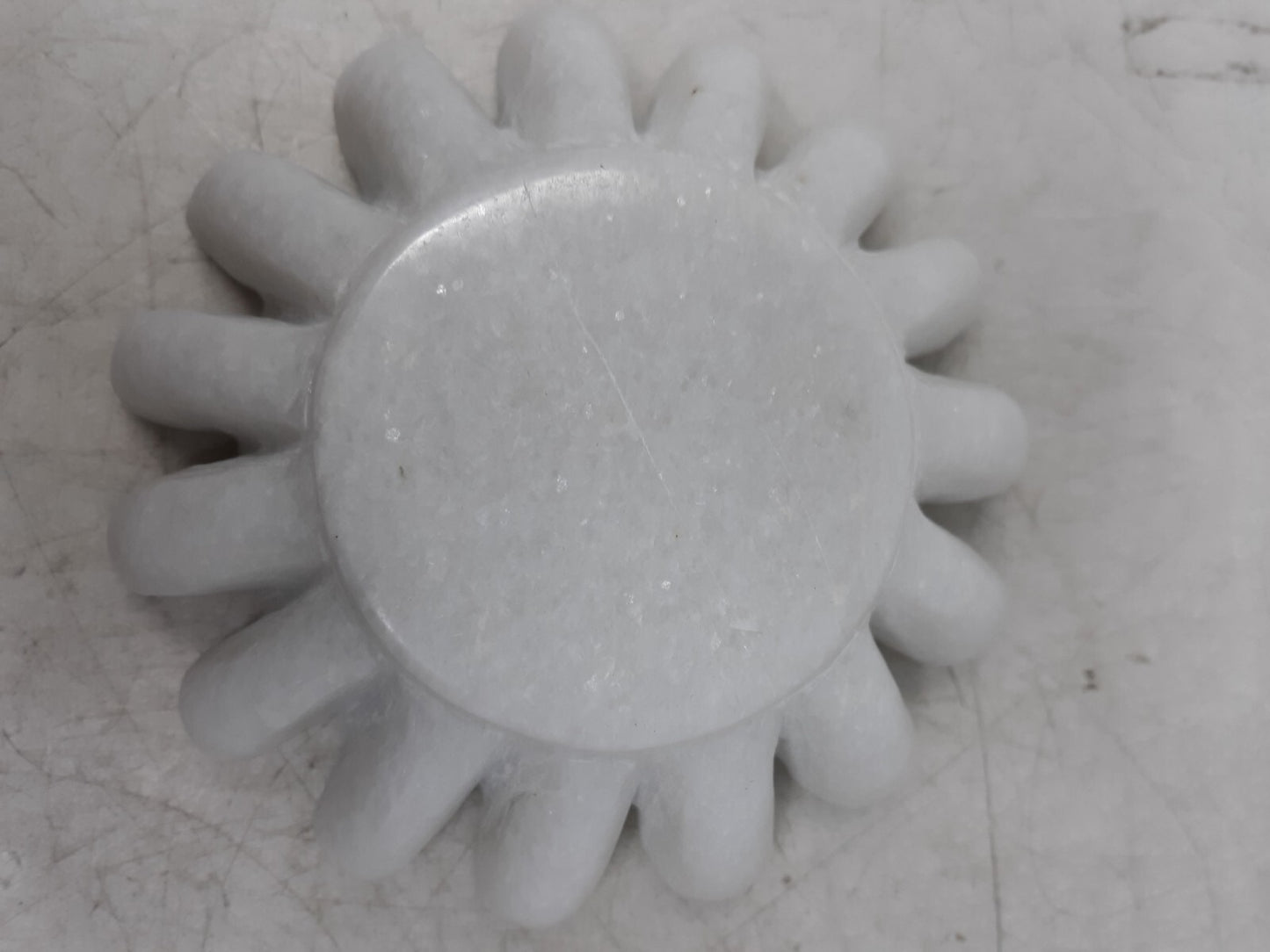 White Marble Flower-Shaped Trinket Dish - Jewelry Holder, Soap Dish, Decorative