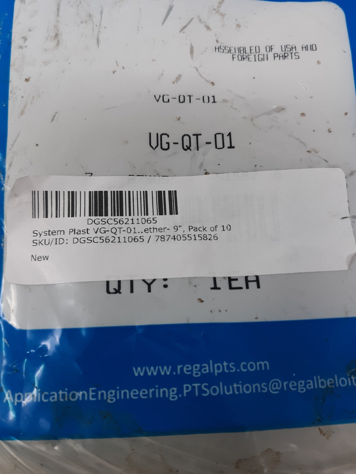 System Plast VG-QT-01 Ether Cable Tie Loops 9" Pack of 10 USA Made