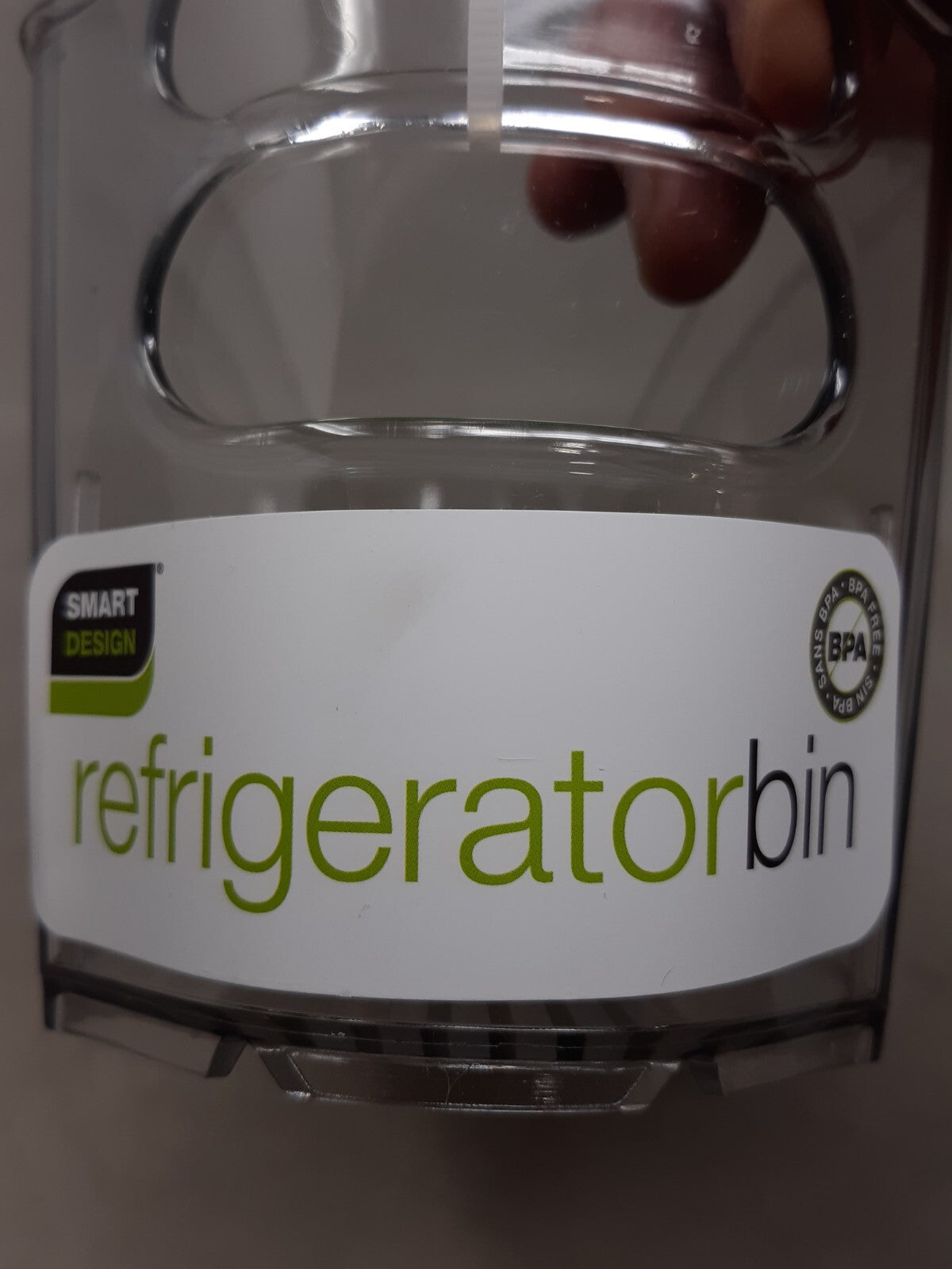 Set of 2 Smart Design Stackable Clear Refrigerator Storage Bin 5" x 5" x 16"
