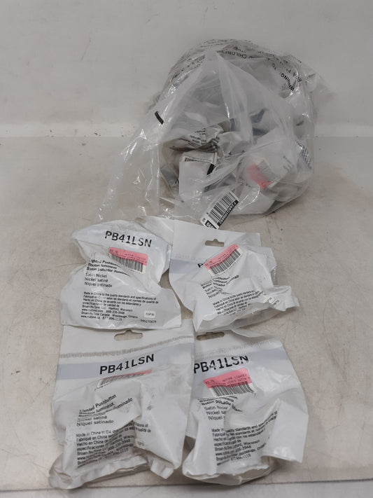Lot of 24 Broan-NuTone PB41LSN Doorbell Light Stucco Pushbutton Nickel 2.5"Round