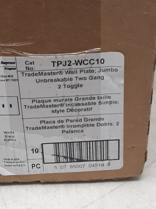LEGRAND TPJ2WCC10 WHITE TOGGLE WALL PLATE - LOTE OF 10