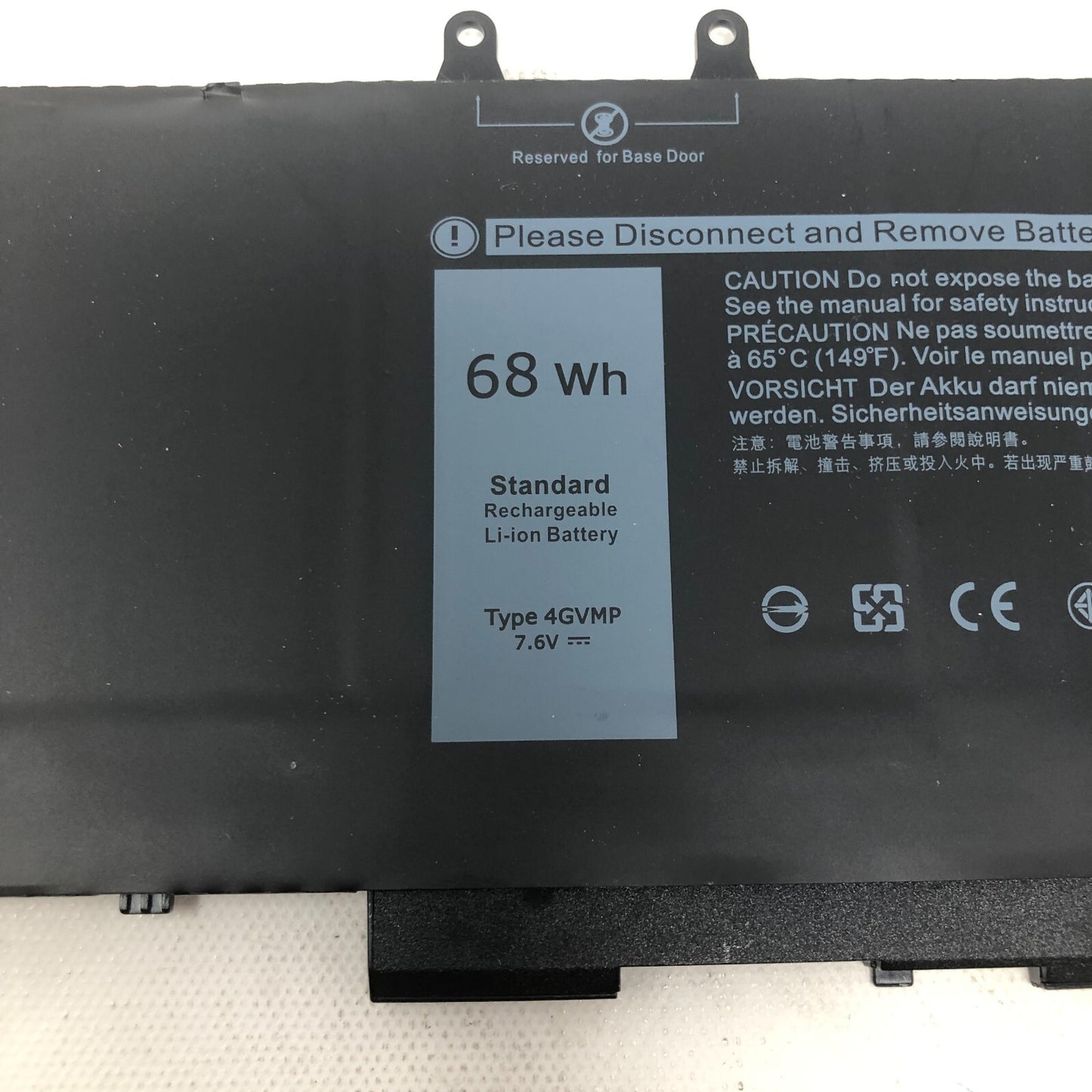 Replacement Laptop Battery: 68 Wh Standard Rechargeable Li-ion Battery