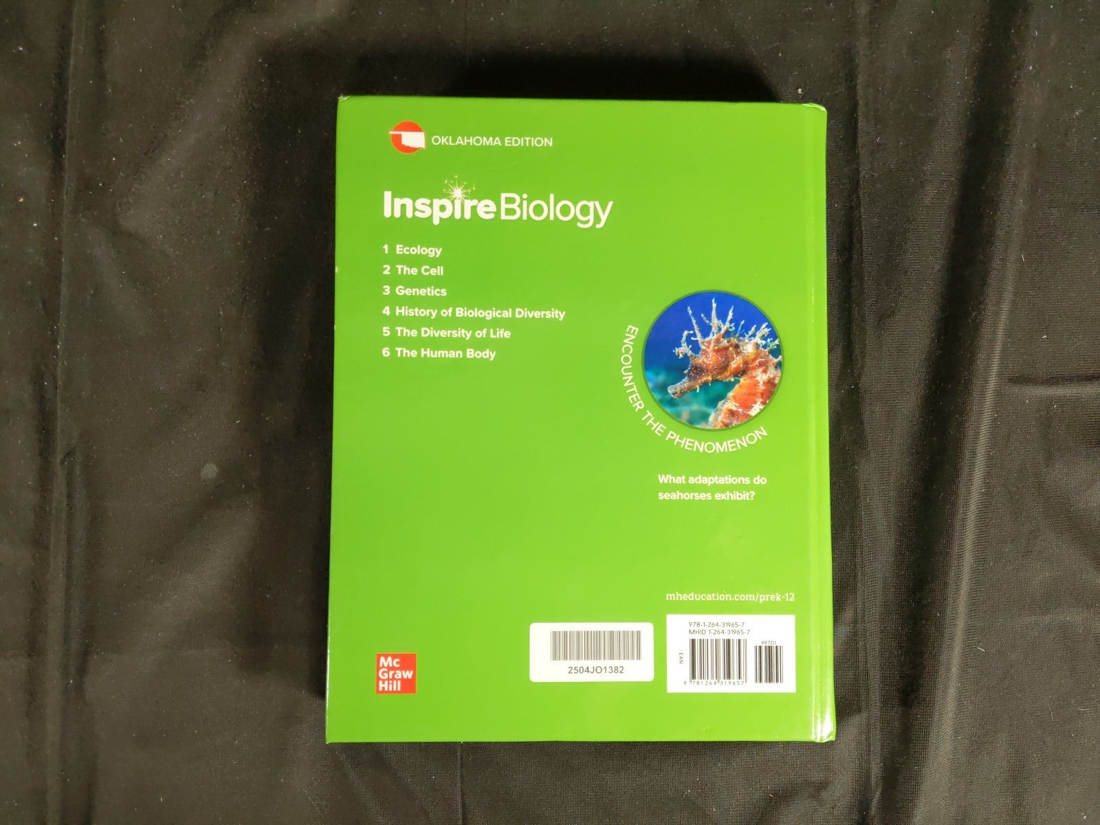 Oklahoma Edition Inspire Biology: G9-12 Student Edition McGrawHill