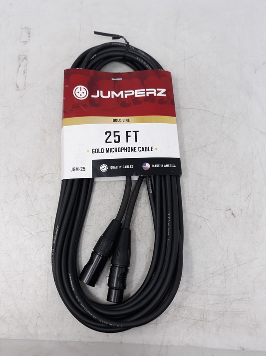 Jumperz JGM-25 25FT Gold Line XLR Microphone Cable - Made in USA