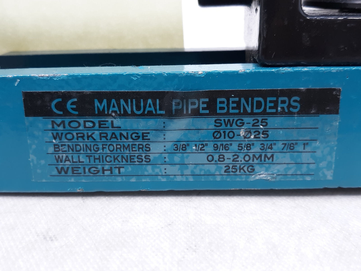 SWG-25 Manual Pipe Tube Bender Only 25KG, .8-2.0 MM, 10-25