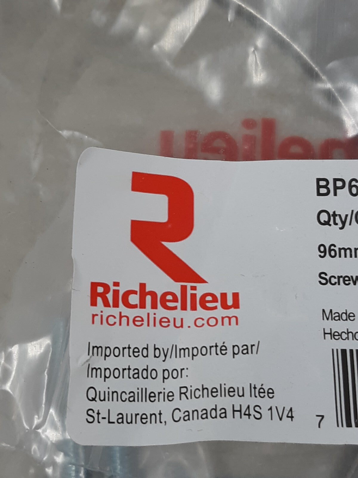 Richelieu Hardware 3 25/32" 96 mm Center-to-Center Roma Contemporary Metal Pull
