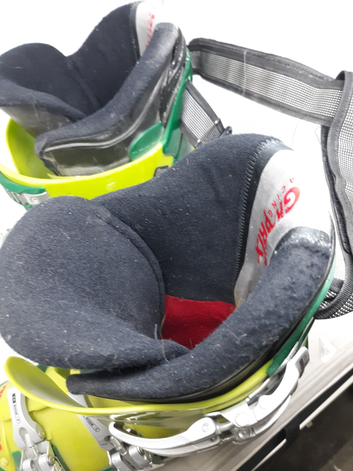 Nordica Grand Prix Racing Ski Boots - Green & Yellow - 4-Buckle - Adjustable Fit