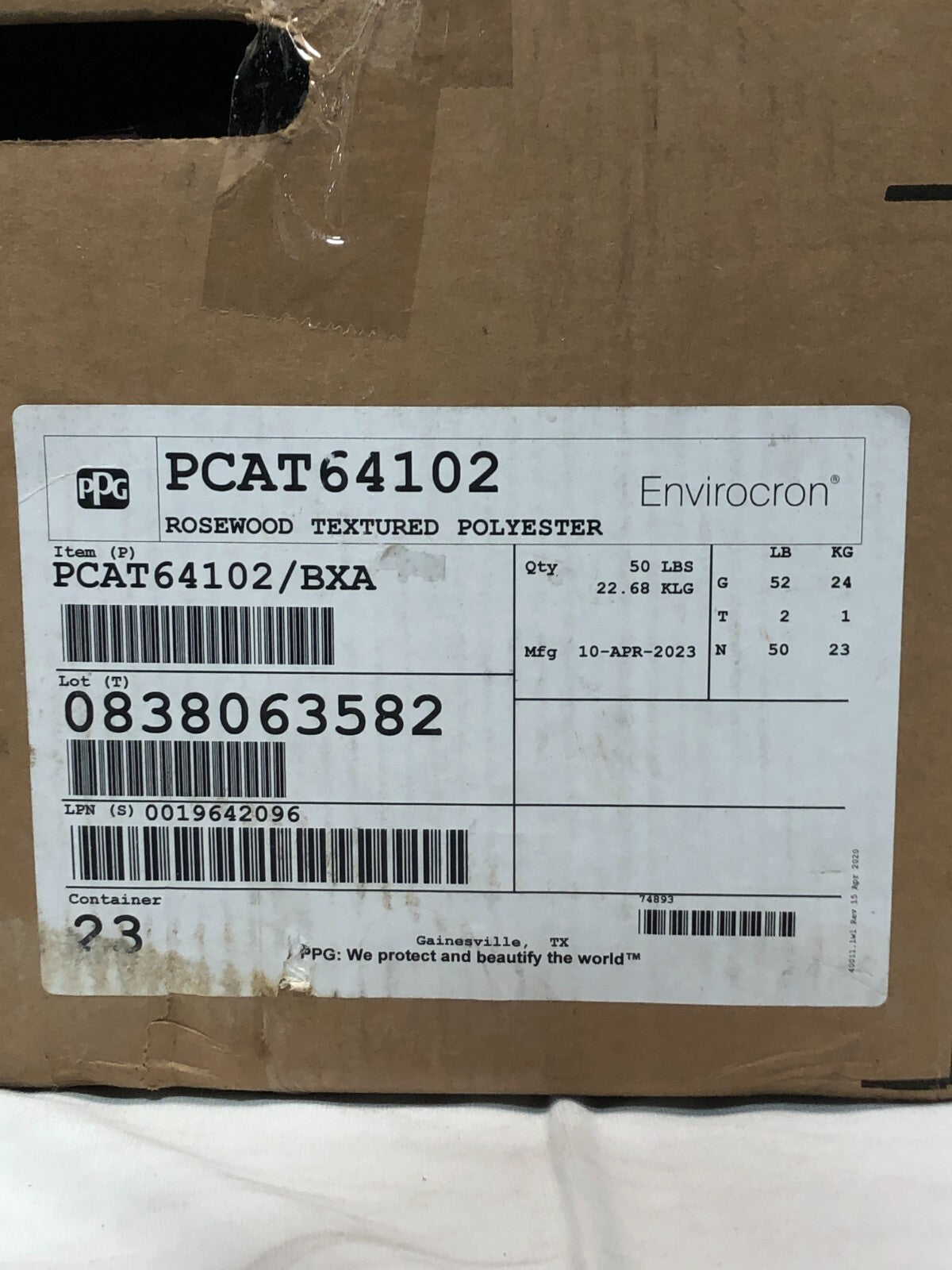 PPG Envirocron Powder Coating ~ 50lb of Rosewood Textured Polyester PCAT64102