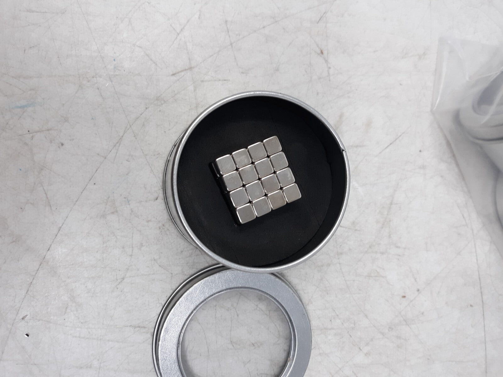Premium Cube Magnets - Small, Extra Strength Desk Accessory with Tin Case