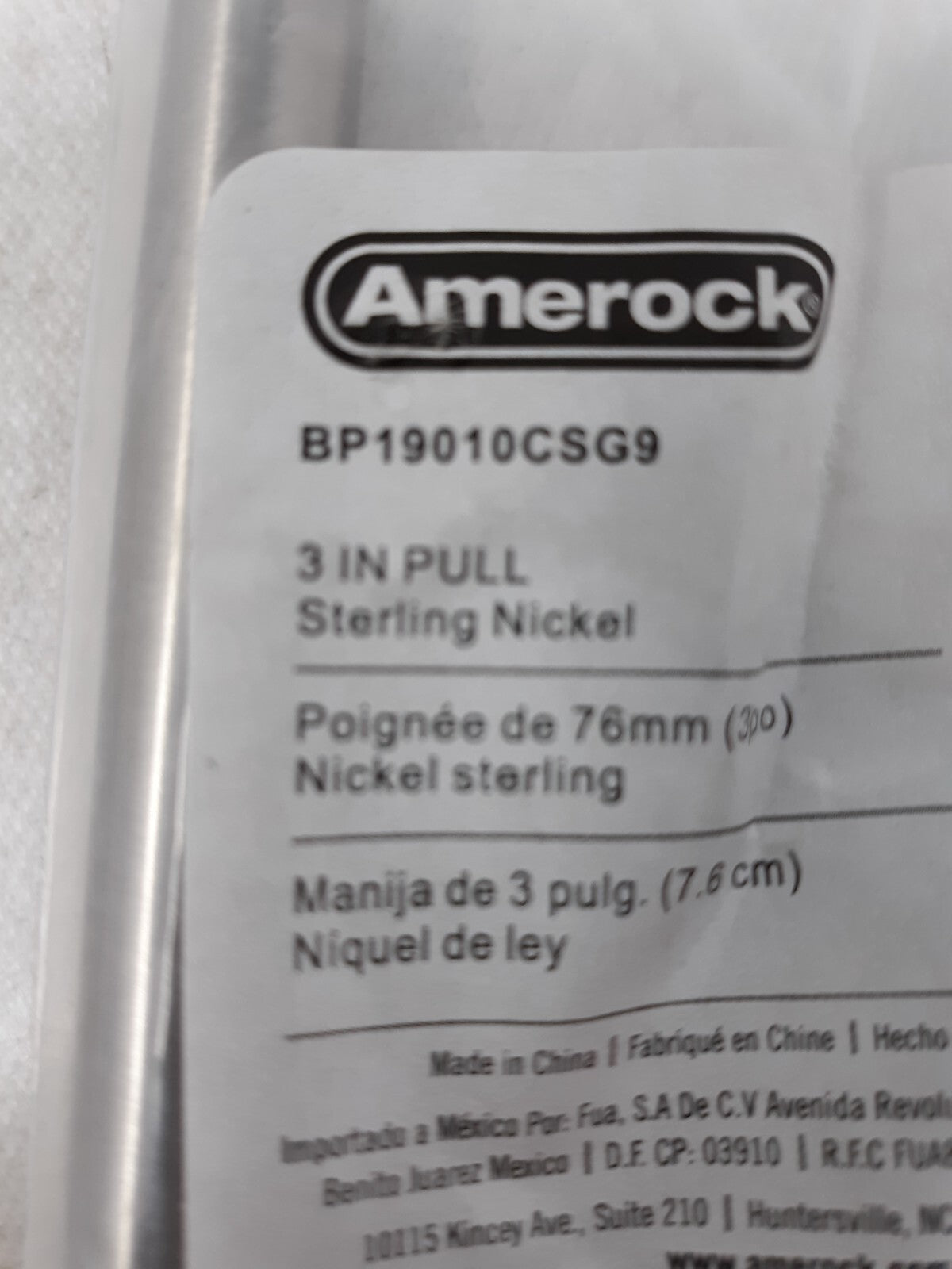 Lot of 5 Amerock Pull Bar Cabinet Sterling Nickel 3 Inch BP19010CSG9