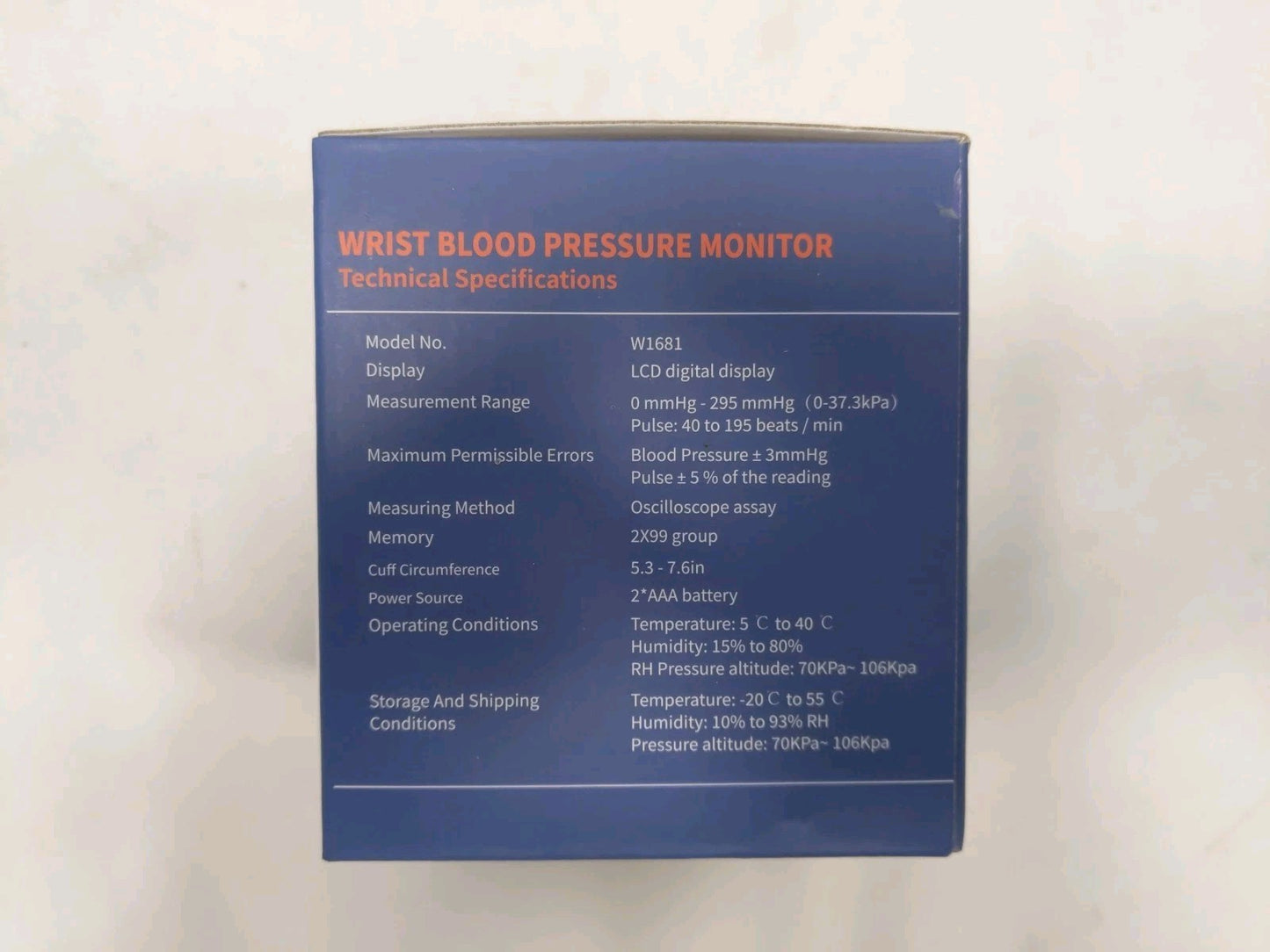 MMIZOO Wrist Blood Pressure Monitor Bp Monitor Large LCD Display W1681