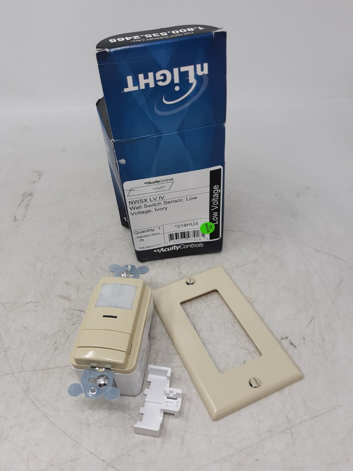 NWSX-LV-IV nLight Low Voltage Wall Switch Occupancy Sensor, Ivory