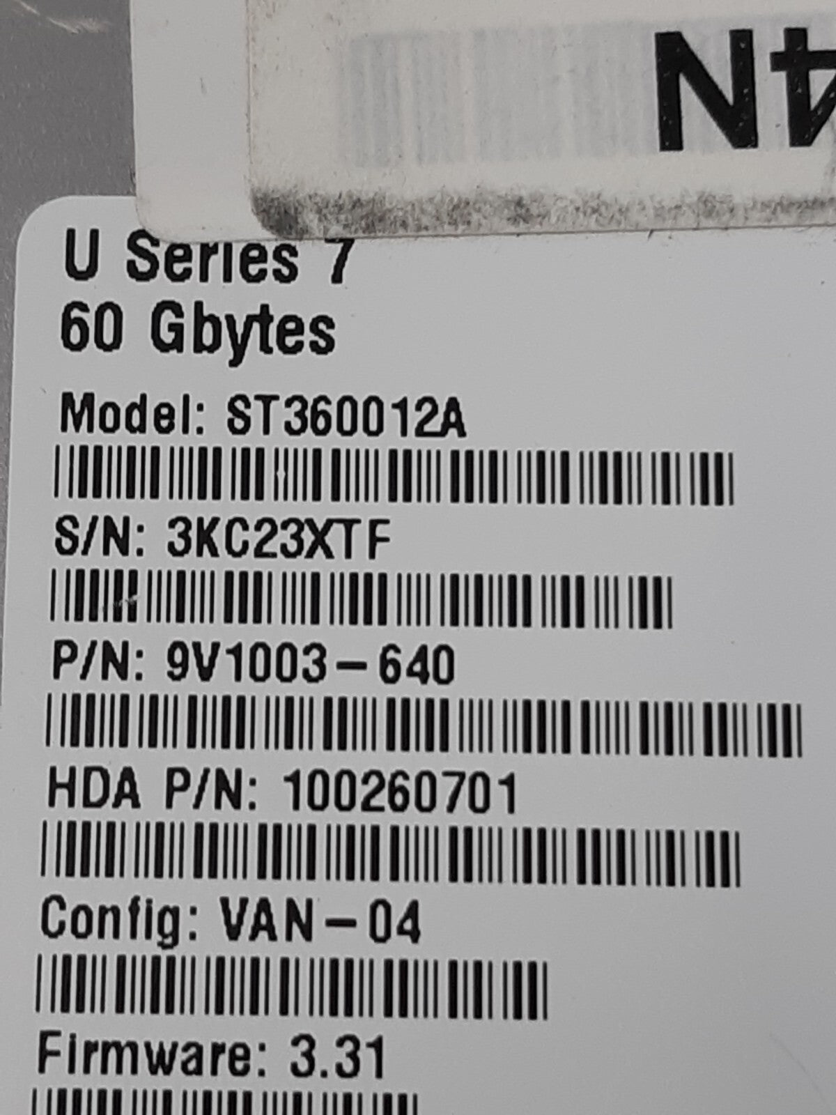 Seagate U7 60GB Internal 5400RPM 3.5" (ST360012A) HDD Hard Drive