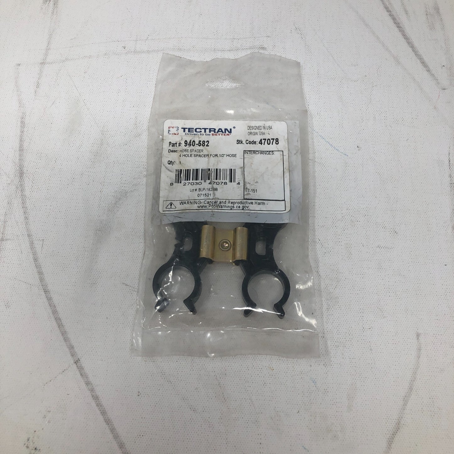TecTran 4 Hole Spacer for 1/2" hose: Part # 940-582