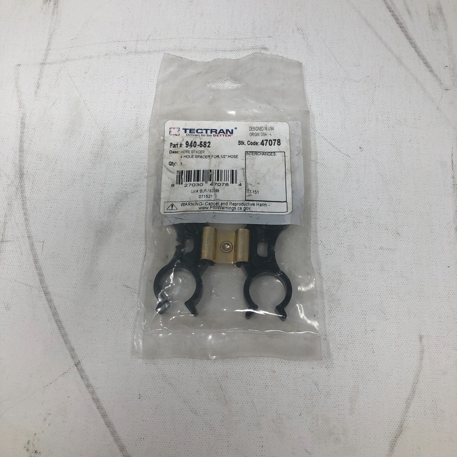 TecTran 4 Hole Spacer for 1/2" hose: Part # 940-582