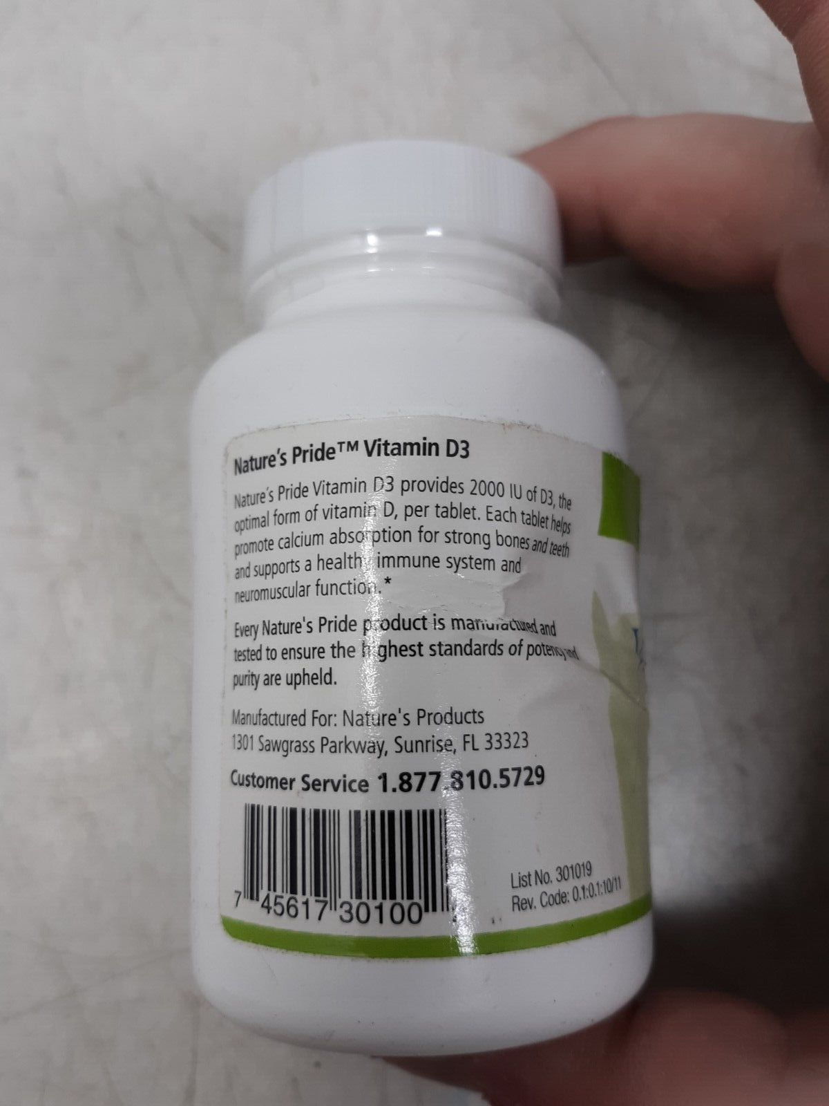 Nature's Pride Vitamin D3 2000 IU 250 Tablets - Bone & Immune Health