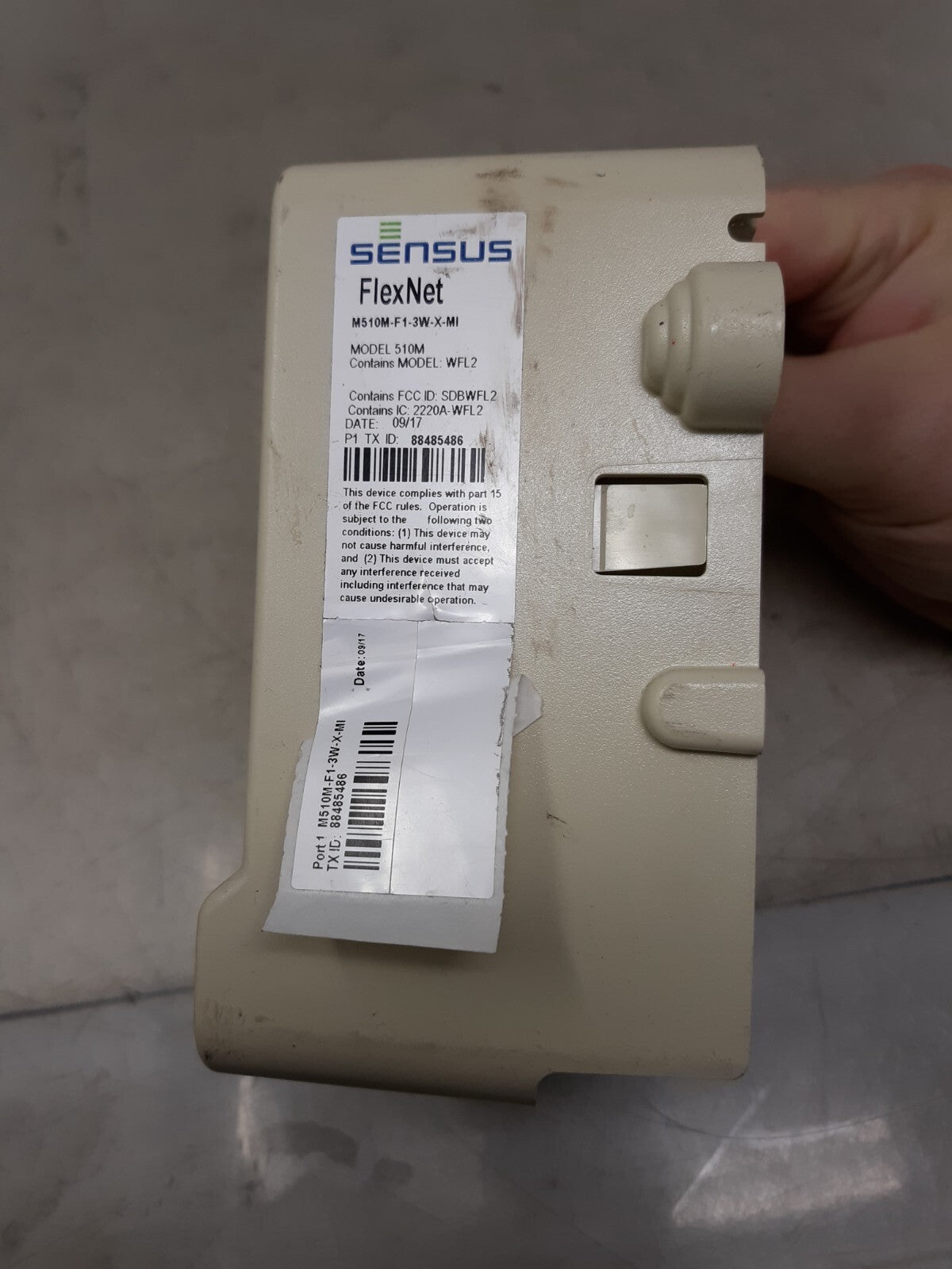 SENSUS FlexNet 510M M510M-F1-TC-X-MI Contains Model WFL2