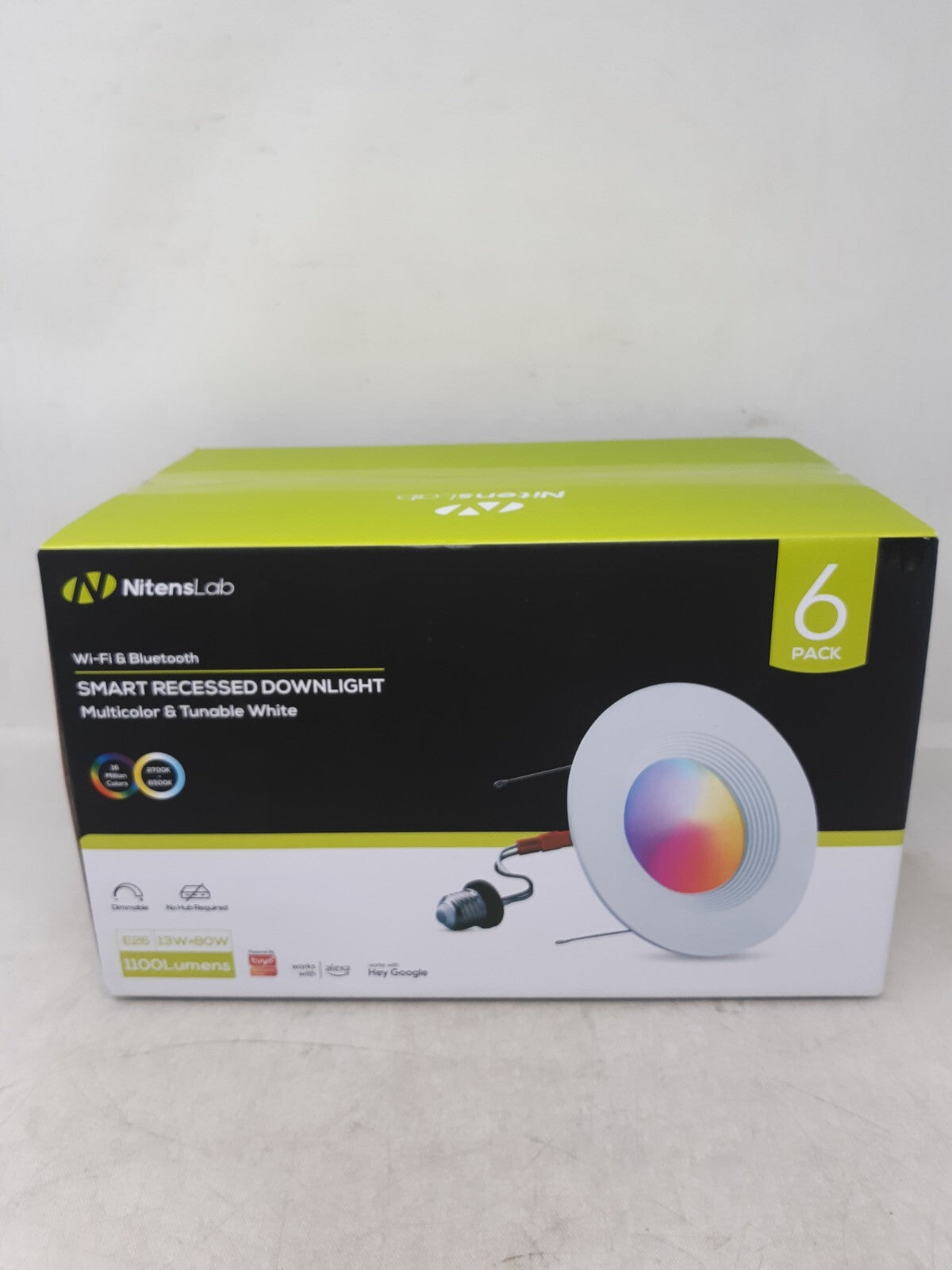 Nitenslab Smart Retrofit Can Lights 6inch 12W 1000LM,6 Pack Smart LED Lights