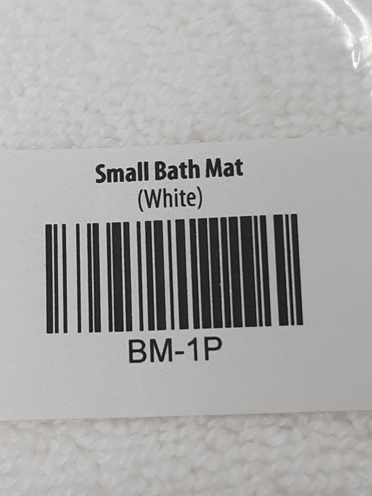 Small Bath Mat BM-1P White Cotton Soft Absorbent Non-Slip