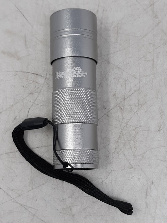 PetSeer UV Flashlight - Silver LED Blacklight Urine Detector for Pet Stains
